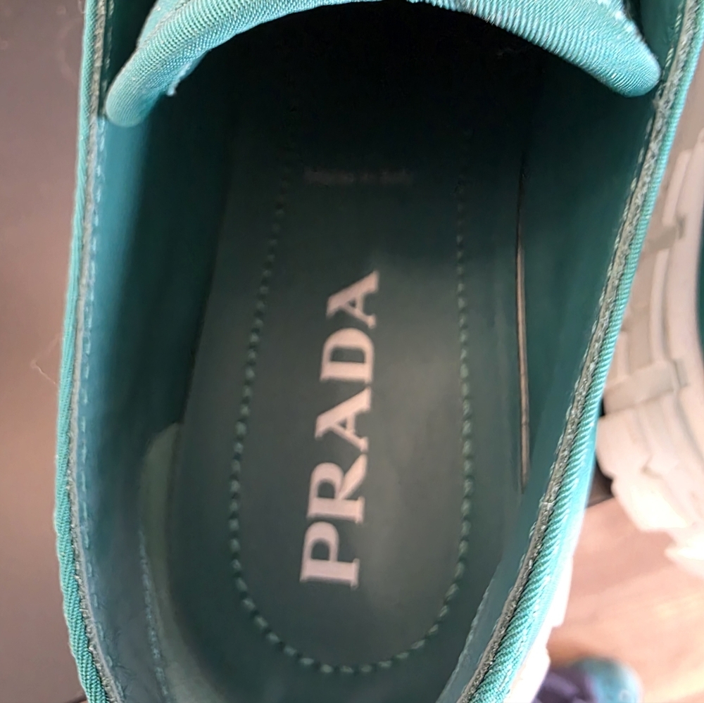 Authentic Prada Green Platform Tennis Shoes Sz 40 (10) - Picture 4 of 10